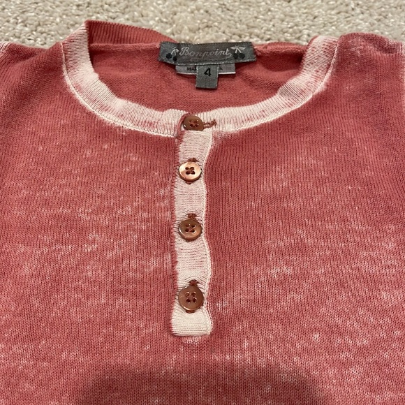 Bonpoint Light red sweater, size 4 - Picture 3 of 4